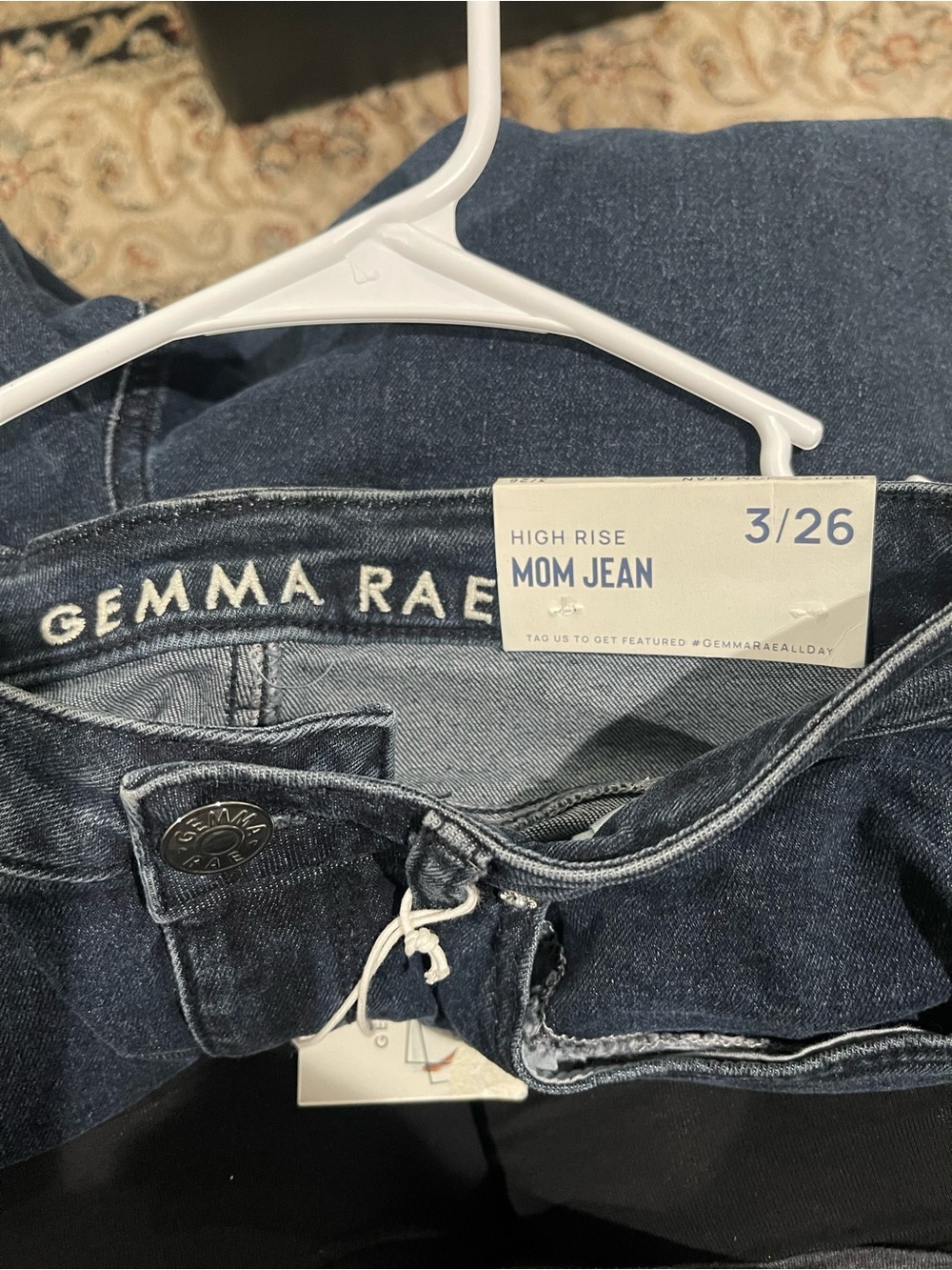 Gemma Rae High-Rise Mom Jeans in Dark Indigo